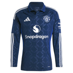 Manchester United 2024/25 Away Replica Long Sleeve Custom Jersey - Adidas Navy