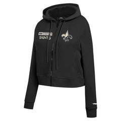 Pro Standard Women's Split Logo Full-Zip Hoodie - New Orleans Saints