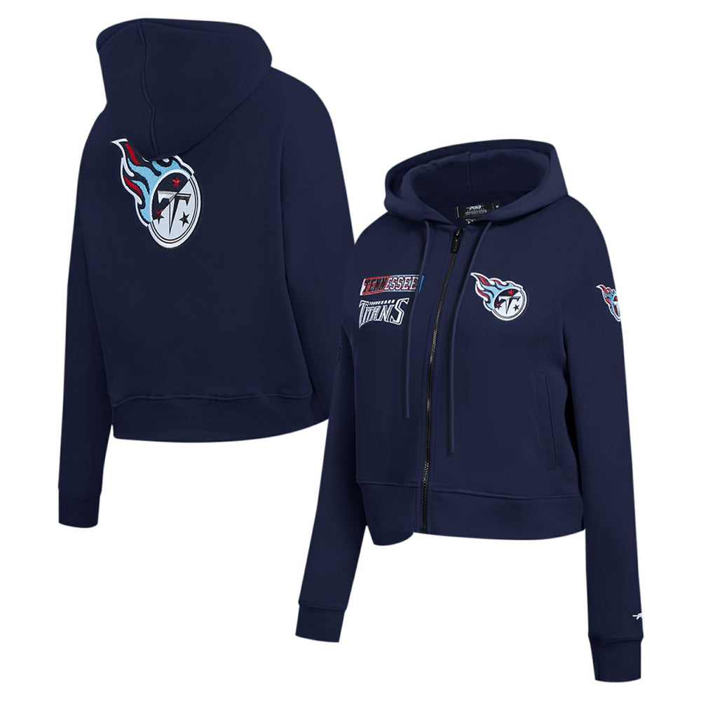 Pro Standard Women's Split Logo Full-Zip Hoodie - Tennessee Titans