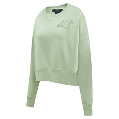 Pro Standard Women's Oversized Cropped Neutral Pullover Sweatshirt - Carolina Panthers