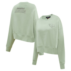 Pro Standard Women's Oversized Cropped Neutral Pullover Sweatshirt - Jacksonville Jaguars