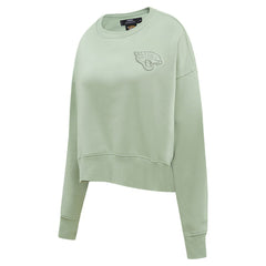 Pro Standard Women's Oversized Cropped Neutral Pullover Sweatshirt - Jacksonville Jaguars