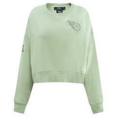 Pro Standard Women's Oversized Cropped Neutral Pullover Sweatshirt - Tennessee Titans