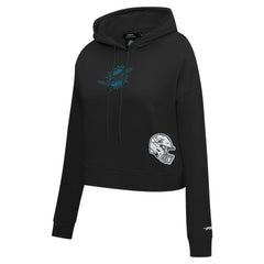 Pro Standard Women's Jeweled Cropped Pullover Hoodie - Miami Dolphins