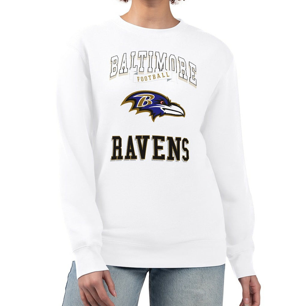 G-III 4Her by Carl Banks Women's Team Logo Graphic Tri-Blend Pullover Sweatshirt - Baltimore Ravens