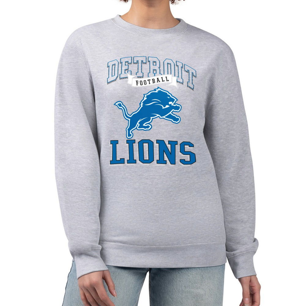 G-III 4Her by Carl Banks Women's Team Logo Graphic Tri-Blend Pullover Sweatshirt - Detroit Lions