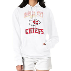 G-III 4Her by Carl Banks Women's Team Logo Graphic Fleece Tri-Blend Pullover Hoodie - Kansas City Chiefs