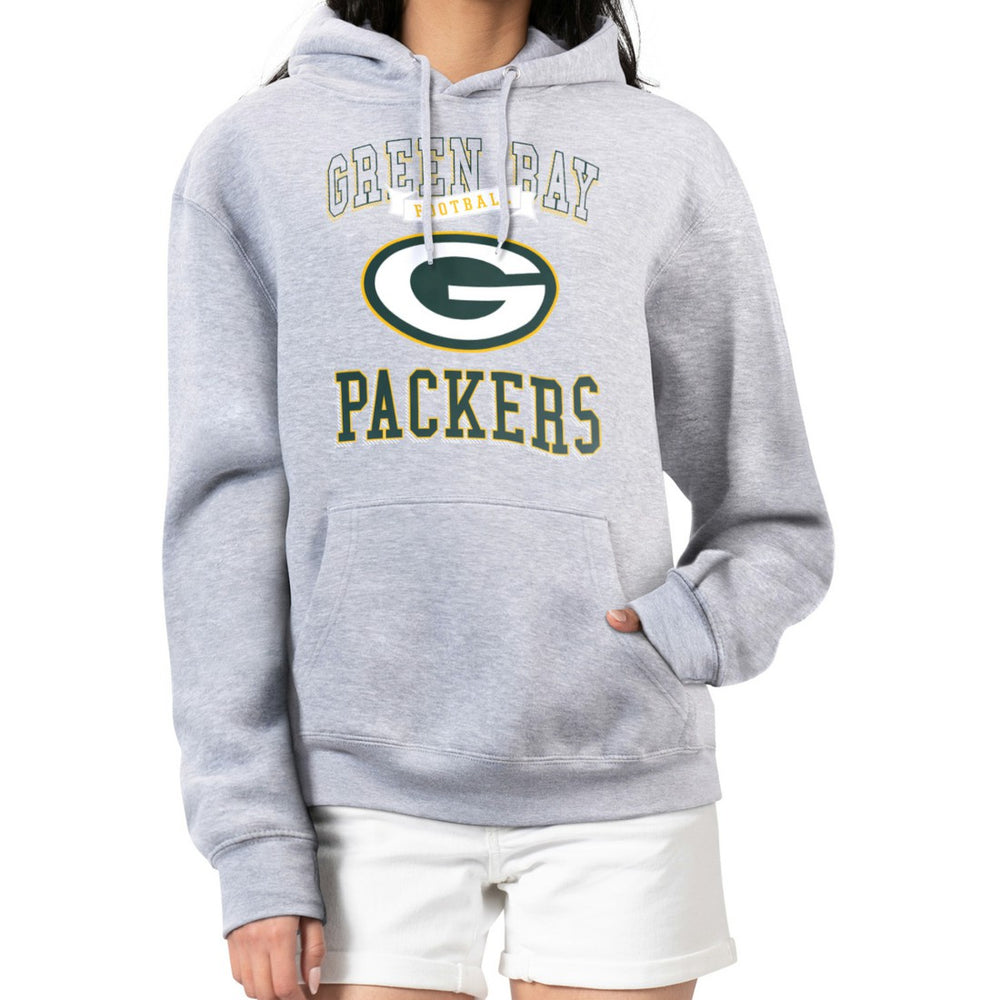 G-III 4Her by Carl Banks Women's Team Logo Graphic Fleece Tri-Blend Pullover Hoodie - Green Bay Packers