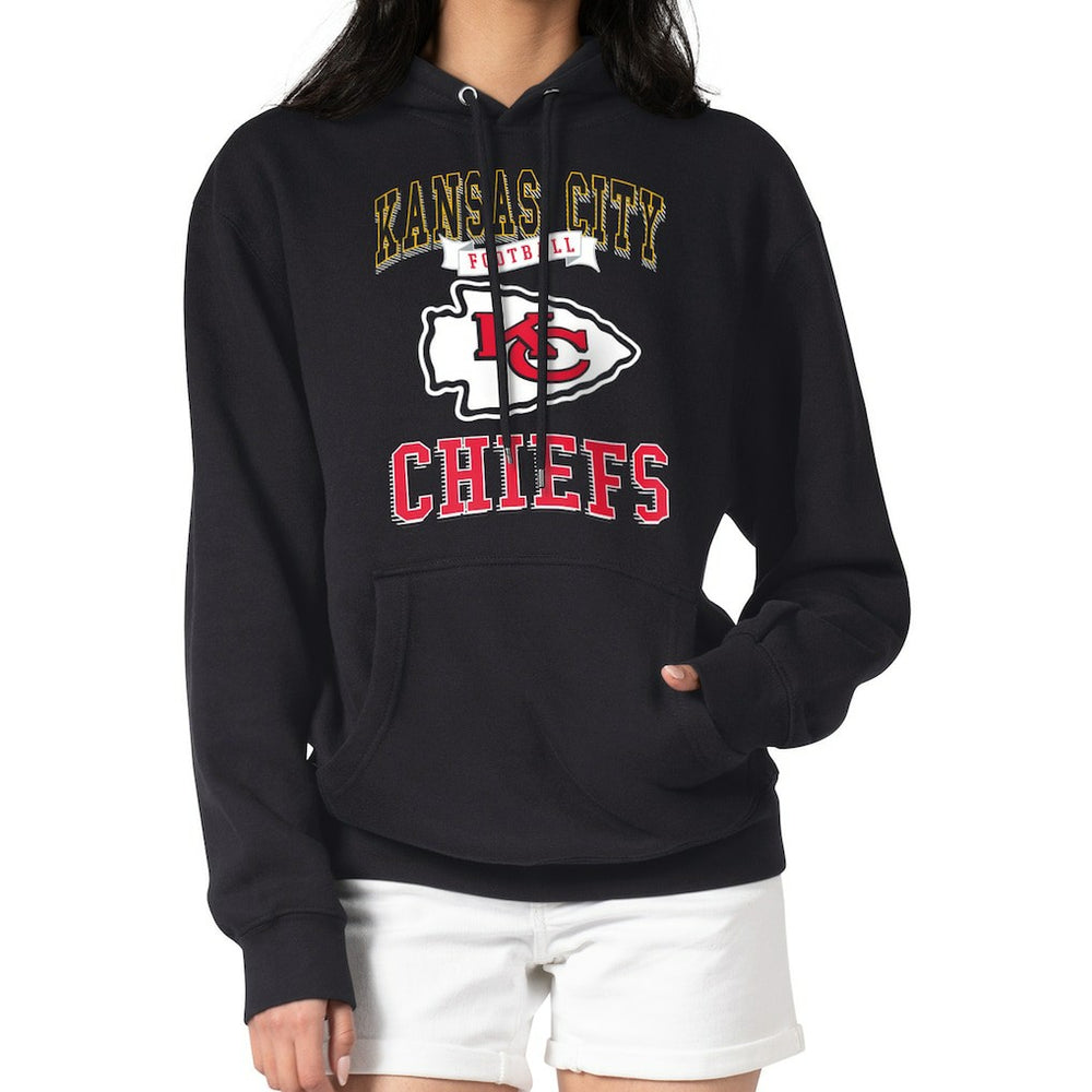 G-III 4Her by Carl Banks Women's Team Logo Graphic Fleece Tri-Blend Pullover Hoodie - Kansas City Chiefs