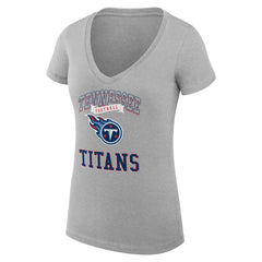 G-III 4Her by Carl Banks Women's Super-Slim Fit Lightweight Team Logo Graphic V-Neck T-Shirt - Tennessee Titans