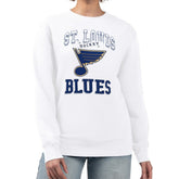 NHL White St. Louis Blues G-III 4Her by Carl Banks Women's Team Logo Tri-Blend Fleece Pullover Sweatshirt