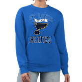 NHL Blue St. Louis Blues G-III 4Her by Carl Banks Women's Team Logo Tri-Blend Fleece Pullover Sweatshirt