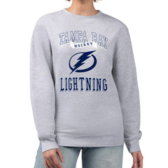 NHL Heather Gray Tampa Bay Lightning G-III 4Her by Carl Banks Women's Team Logo Tri-Blend Fleece Pullover Sweatshirt