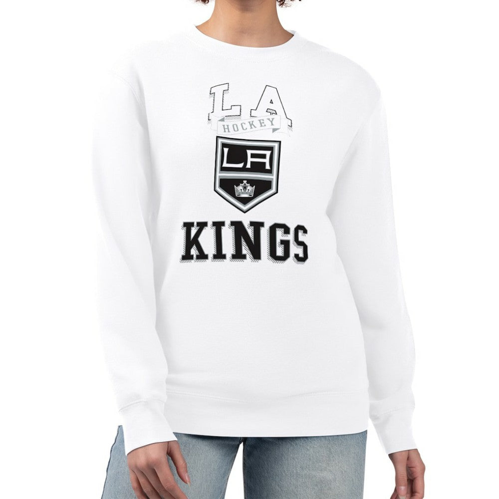 NHL White Los Angeles Kings G-III 4Her by Carl Banks Women's Team Logo Tri-Blend Fleece Pullover Sweatshirt