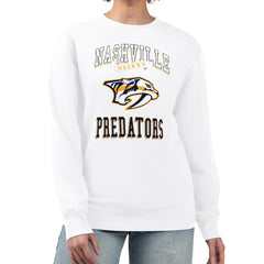 NHL White Nashville Predators G-III 4Her by Carl Banks Women's Team Logo Tri-Blend Fleece Pullover Sweatshirt