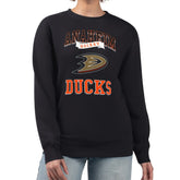 NHL Black Anaheim Ducks G-III 4Her by Carl Banks Women's Team Logo Tri-Blend Fleece Pullover Sweatshirt