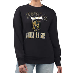 NHL Black Vegas Golden Knights G-III 4Her by Carl Banks Women's Team Logo Tri-Blend Fleece Pullover Sweatshirt