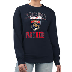 NHL Navy Florida Panthers G-III 4Her by Carl Banks Women's Team Logo Tri-Blend Fleece Pullover Sweatshirt
