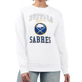 NHL White Buffalo Sabres G-III 4Her by Carl Banks Women's Team Logo Tri-Blend Fleece Pullover Sweatshirt