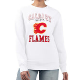NHL White Calgary Flames G-III 4Her by Carl Banks Women's Team Logo Tri-Blend Fleece Pullover Sweatshirt