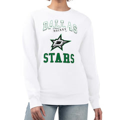 NHL White Dallas Stars G-III 4Her by Carl Banks Women's Team Logo Tri-Blend Fleece Pullover Sweatshirt