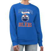 NHL Royal Edmonton Oilers G-III 4Her by Carl Banks Women's Team Logo Tri-Blend Fleece Pullover Sweatshirt