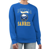 NHL Royal Buffalo Sabres G-III 4Her by Carl Banks Women's Team Logo Tri-Blend Fleece Pullover Sweatshirt