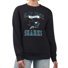 NHL Black San Jose Sharks G-III 4Her by Carl Banks Women's Team Logo Tri-Blend Fleece Pullover Sweatshirt