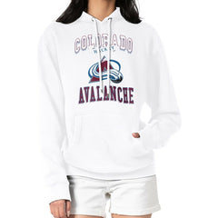NHL White Colorado Avalanche G-III 4Her by Carl Banks Women's Team Logo Tri-Blend Fleece Pullover Hoodie