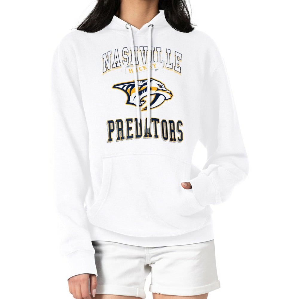 NHL White Nashville Predators G-III 4Her by Carl Banks Women's Team Logo Tri-Blend Fleece Pullover Hoodie