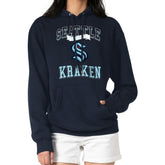 NHL Deep Sea Blue Seattle Kraken G-III 4Her by Carl Banks Women's Team Logo Tri-Blend Fleece Pullover Hoodie