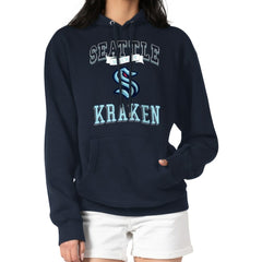 NHL Deep Sea Blue Seattle Kraken G-III 4Her by Carl Banks Women's Team Logo Tri-Blend Fleece Pullover Hoodie