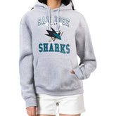 NHL Heather Gray San Jose Sharks G-III 4Her by Carl Banks Women's Team Logo Tri-Blend Fleece Pullover Hoodie