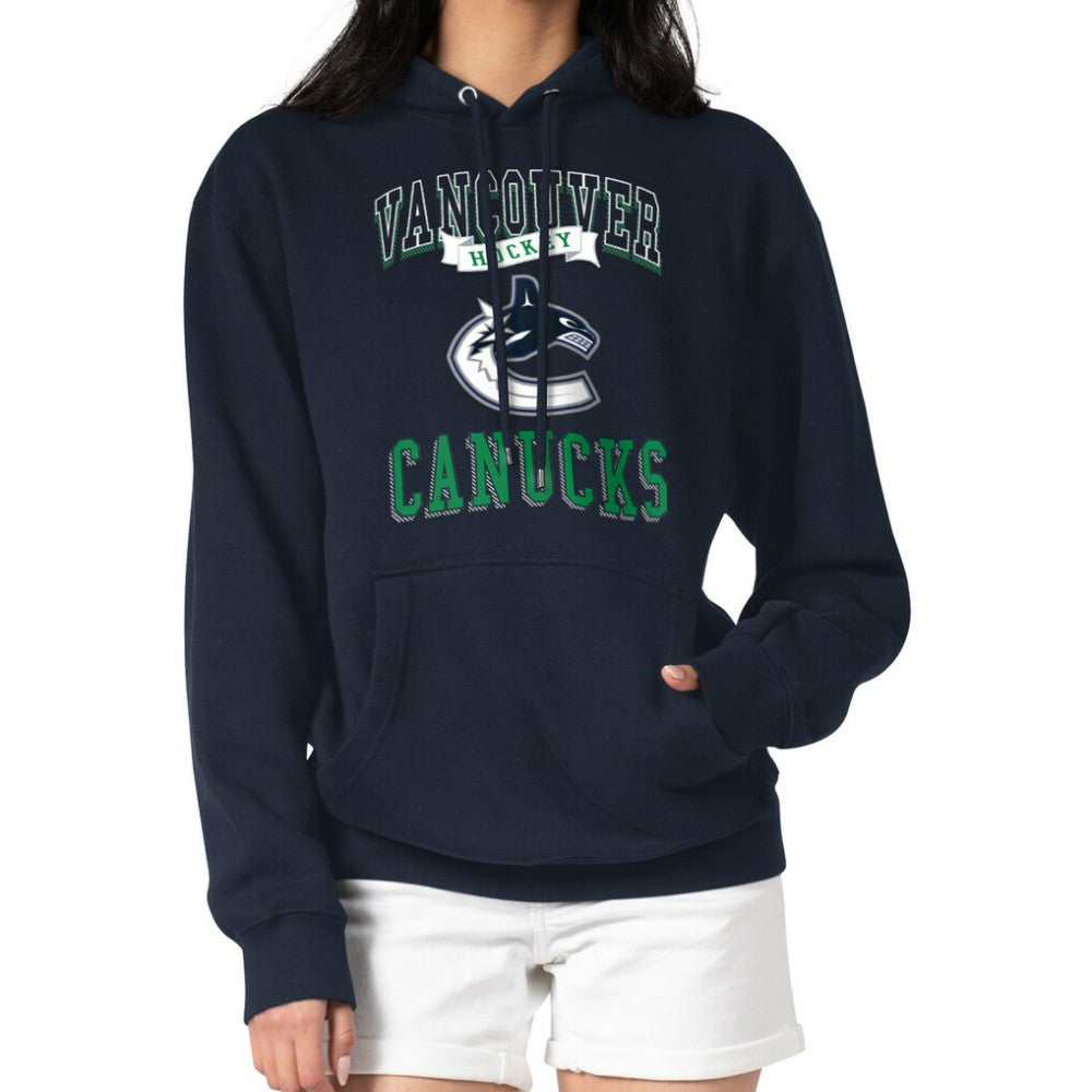 NHL Navy Vancouver Canucks G-III 4Her by Carl Banks Women's Team Logo Tri-Blend Fleece Pullover Hoodie