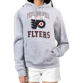NHL Heather Gray Philadelphia Flyers G-III 4Her by Carl Banks Women's Team Logo Tri-Blend Fleece Pullover Hoodie