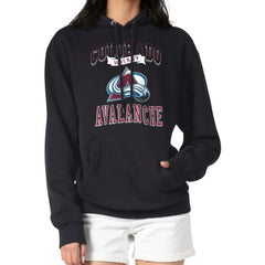 NHL Black Colorado Avalanche G-III 4Her by Carl Banks Women's Team Logo Tri-Blend Fleece Pullover Hoodie