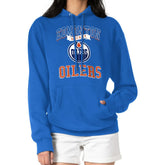 NHL Royal Edmonton Oilers G-III 4Her by Carl Banks Women's Team Logo Tri-Blend Fleece Pullover Hoodie