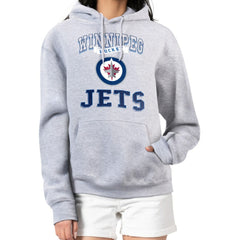 NHL Heather Gray Winnipeg Jets G-III 4Her by Carl Banks Women's Team Logo Tri-Blend Fleece Pullover Hoodie