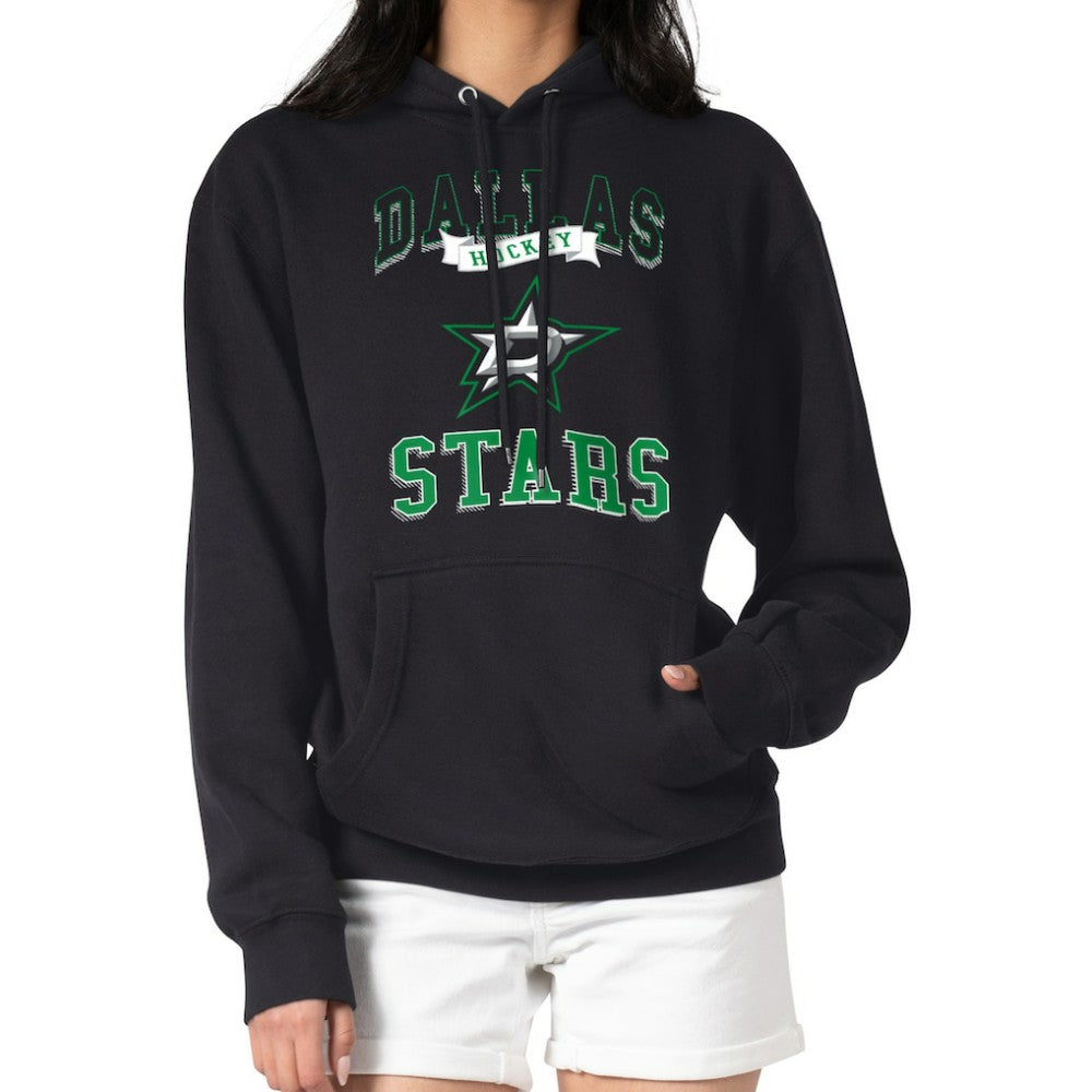 NHL Black Dallas Stars G-III 4Her by Carl Banks Women's Team Logo Tri-Blend Fleece Pullover Hoodie