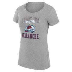 NHL Heather Gray Colorado Avalanche G-III 4Her by Carl Banks Women's Super-Slim Fit Lightweight Team Logo Graphic T-Shirt