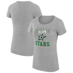 NHL Heather Gray Dallas Stars G-III 4Her by Carl Banks Women's Super-Slim Fit Lightweight Team Logo Graphic T-Shirt