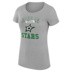 NHL Heather Gray Dallas Stars G-III 4Her by Carl Banks Women's Super-Slim Fit Lightweight Team Logo Graphic T-Shirt