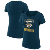NHL Navy Nashville Predators G-III 4Her by Carl Banks Women's Super-Slim Fit Lightweight Team Logo Graphic T-Shirt