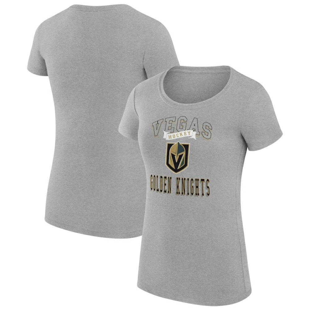 NHL Heather Gray Vegas Golden Knights G-III 4Her by Carl Banks Women's Super-Slim Fit Lightweight Team Logo Graphic T-Shirt