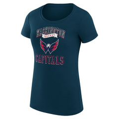 NHL Navy Washington Capitals G-III 4Her by Carl Banks Women's Super-Slim Fit Lightweight Team Logo Graphic T-Shirt