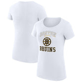 NHL White Boston Bruins G-III 4Her by Carl Banks Women's Super-Slim Fit Lightweight Team Logo Graphic T-Shirt