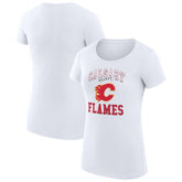 NHL White Calgary Flames G-III 4Her by Carl Banks Women's Super-Slim Fit Lightweight Team Logo Graphic T-Shirt