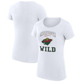 NHL White Minnesota Wild G-III 4Her by Carl Banks Women's Super-Slim Fit Lightweight Team Logo Graphic T-Shirt