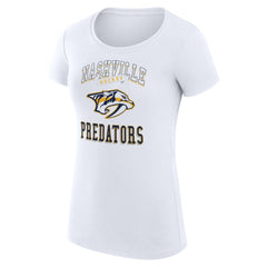 NHL White Nashville Predators G-III 4Her by Carl Banks Women's Super-Slim Fit Lightweight Team Logo Graphic T-Shirt