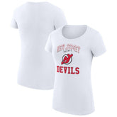 NHL White New Jersey Devils G-III 4Her by Carl Banks Women's Super-Slim Fit Lightweight Team Logo Graphic T-Shirt